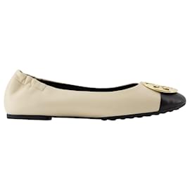 Tory Burch-Claire Cap-Toe Ballerinas - Tory Burch - Leather - Cream-Other