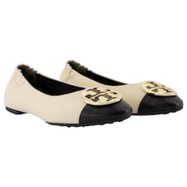 Tory Burch-Claire Cap-Toe Ballerinas - Tory Burch - Leather - Cream-Other