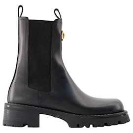 Versace-Booties Stiefeletten - Versace - Leder - Schwarz-Schwarz