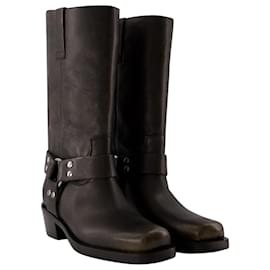 Paris Texas-Roxy 45 Boots - Paris Texas - Leather - Black-Black