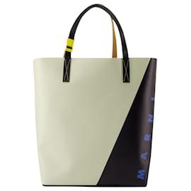 Marni-Sac Shopper N/s - Marni - Synthétique - Blanc/Noir-Blanc