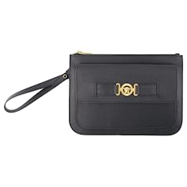 Versace-Clutch pequena Medusa Biggie - Versace - Couro - Preto-Preto