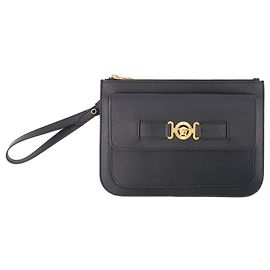 Petite pochette Medusa Biggie - Versace - Cuir - Noir Noir