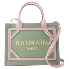 Balmain-Petit sac cabas B-Army - Balmain - Toile - Vert/Rose/Jaune-Vert