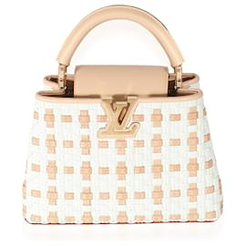 Louis Vuitton-Louis Vuitton Monogram bianco intrecciato in vimini LV Heavenly Capucines BB-Bianco