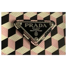Prada-Clutch Tasche-Schwarz,Silber,Pink,Weiß