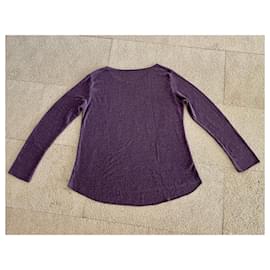 Autre Marque-Camiseta de manga larga morada jaspeada T.38-40-Púrpura