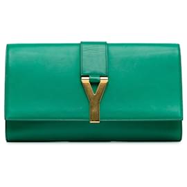 Saint Laurent-Saint Laurent Green Chyc Ligne Clutch Bag-Green