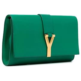 Saint Laurent-Saint Laurent Green Chyc Ligne Clutch Bag-Green