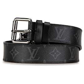 Louis Vuitton-Louis Vuitton Black Monogram Eclipse Reversible Belt-Black