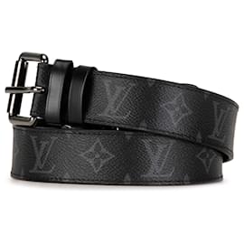 Louis Vuitton-Louis Vuitton Black Monogram Eclipse Reversible Belt-Black