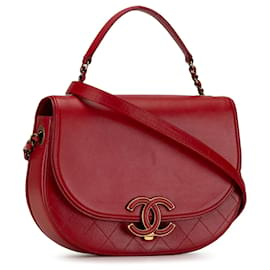 Chanel-Rabat Coco Curve en cuir de veau moyen rouge Chanel-Rouge