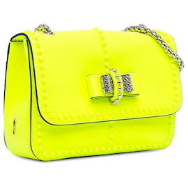 Christian Louboutin-Christian Louboutin Yellow Small Studded Leather Sweet Charity Shoulder Bag-Yellow
