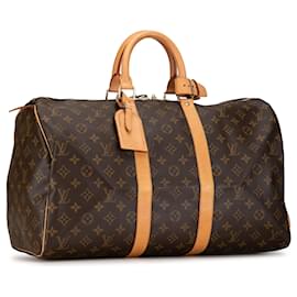 Louis Vuitton-Louis Vuitton Brown Monogram Keepall 45-Brown