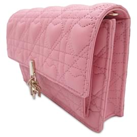 Dior-Bolso con cadena Dior My Dior Daily Cannage de piel de cordero rosa con motivo de corazón-Rosa