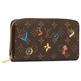 Louis Vuitton-Cartera con cremallera Love Lock y monograma marrón de Louis Vuitton-Castaño