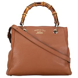 Gucci-Gucci Brown Kleiner Bambus-Shopper-Braun