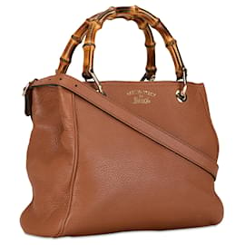 Gucci-Gucci Brown Kleiner Bambus-Shopper-Braun