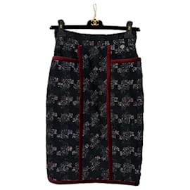 Chanel-New Keira Knightley Style Tweed Skirt-Black