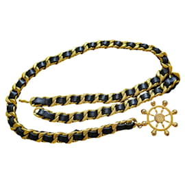 Chanel-Chanel collection belt-Black,Golden
