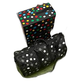 Louis Vuitton-Louis Vuitton x Yayoi Kusama Keepall 55-Black,Silvery,White