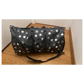 Louis Vuitton-Louis Vuitton x Yayoi Kusama Keepall 55-Black,Silvery,White