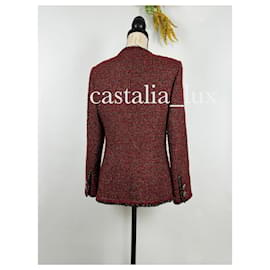 Chanel-CC Jewel Buttons Lesage Tweed Jacket-Red