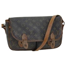 Louis Vuitton-Bolso de hombro LOUIS VUITTON con monograma Gibeciere MM M42247 LV Auth bs14038-Monograma