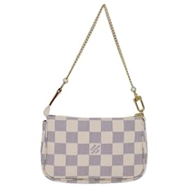 Louis Vuitton-LOUIS VUITTON Damier Azur Mini Pochette Accessoires Pochette N60487 Auth LV 71970A-Autre