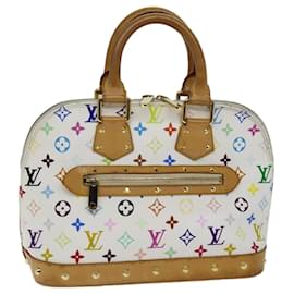 Louis Vuitton-Bolso de mano Alma multicolor con monograma de LOUIS VUITTON Blanco M92647 LV Auth 73403-Blanco