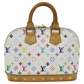 Louis Vuitton-Bolso de mano Alma multicolor con monograma de LOUIS VUITTON Blanco M92647 LV Auth 73403-Blanco