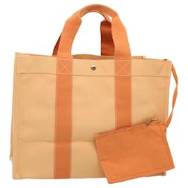 Hermès-HERMES Bora Bora GM Tote Bag Lona Naranja Auth 73250-Naranja