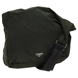Prada-PRADA Shoulder Bag Nylon Khaki Auth 72139-Khaki