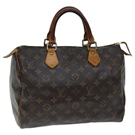 Louis Vuitton-Bolso de mano LOUIS VUITTON Monogram Speedy 30 M41526 LV Auth 71755-Monograma