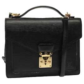 Louis Vuitton-LOUIS VUITTON Epi Monceau 28 Hand Bag Black M52122 LV Auth th4845-Black