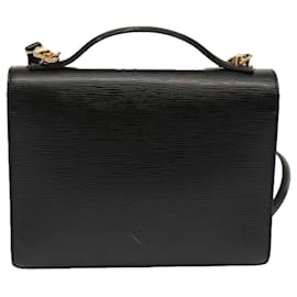 Louis Vuitton-Bolsa de mão LOUIS VUITTON Epi Monceau 28 preta M52122 Autenticação de LV4845-Preto