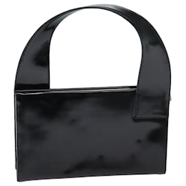 Gucci-GUCCI Hand Bag Enamel Black 001 3135 Auth ep4107-Black