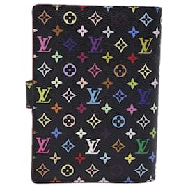Louis Vuitton-LOUIS VUITTON Monogram Multicolor Agenda PM Day Planner Noir R21076 Auth 71953-Noir