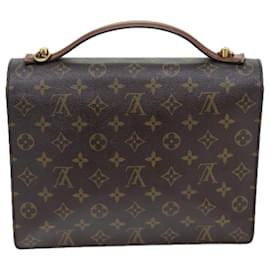 Louis Vuitton-Bolso de mano LOUIS VUITTON Monogram Monceau 28 de 2 vías M51185 LV Auth 73401-Monograma