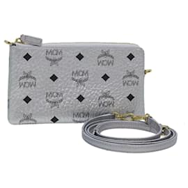 MCM-MCM Vicetos Logogram Accessory Pouch PVC Silver Auth 69723A-Silvery