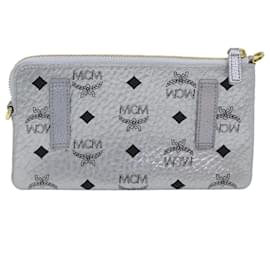 MCM-MCM Vicetos Logogram Accessory Pouch PVC Silver Auth 69723A-Silvery