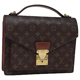 Louis Vuitton-Bolso de mano LOUIS VUITTON Monogram Monceau 28 de 2 vías M51185 LV Auth 72798-Monograma