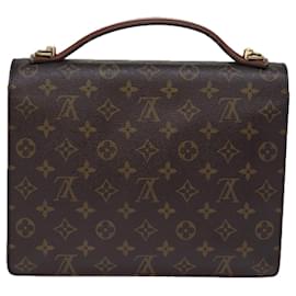 Louis Vuitton-LOUIS VUITTON Monogram Monceau 28 Borsa a mano 2 vie M51185 LV Auth 72798-Monogramma