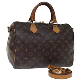 Louis Vuitton-LOUIS VUITTON Monogram Speedy Bandouliere 30 Borsa a mano 2 vie M41112 LV Auth 73409-Monogramma