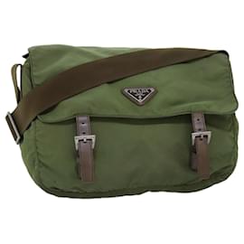 Prada-PRADA Shoulder Bag Nylon Khaki Auth 73457-Khaki