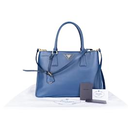 Prada-Prada Blue Saffiano Leather Galleria Handbag-Blue