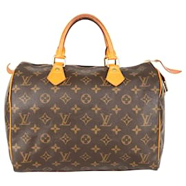 Louis Vuitton-Monograma de lona Louis Vuitton Speedy 30-Castaño