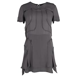 Isabel Marant-Isabel Marant Mini-robe à manches courtes en soie grise-Gris