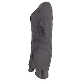 Isabel Marant-Isabel Marant Mini-robe à manches courtes en soie grise-Gris