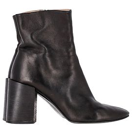 Acne Studios Botines Saul de cuero negro Negro